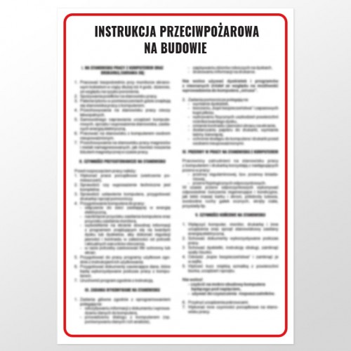 Instrukcja przeciwpożarowa na budowie